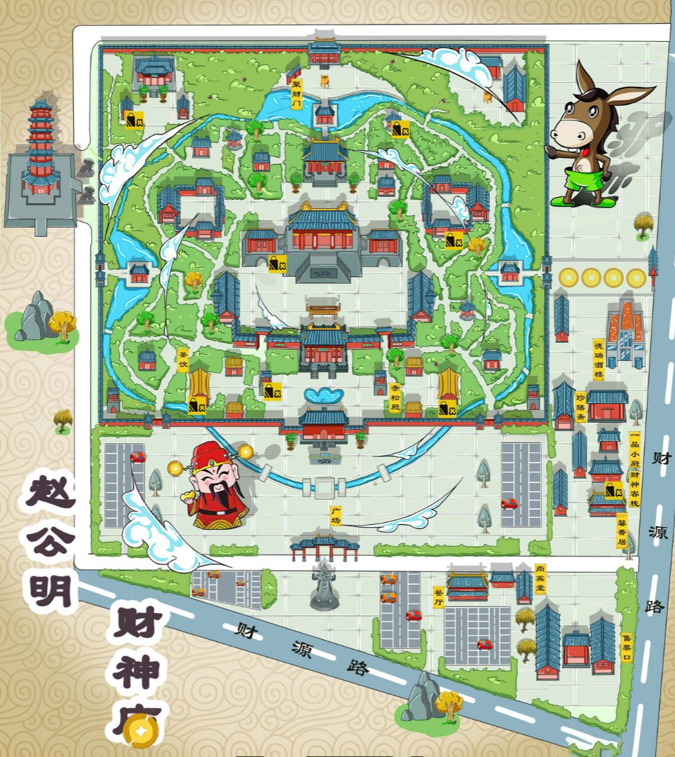 萧县寺庙类手绘地图